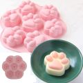 7 Cat Paw Silicone Mold Cake Mold Dog Paw Glue Candle Gypsum White Jelly Jelly Bowl Cake Silicone Mold Resin Mold. 