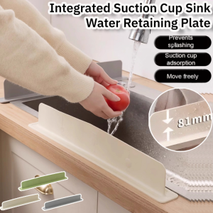 Integrated Suction Cup Sink Water Retaining Plate Kitchen Oil-Proof Splash-Proof Baffle Silicone Sink Splash Water Blocking Strip