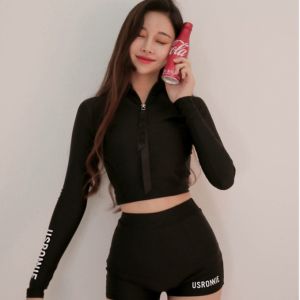 【Peaches】Swimingsuit women Swimming suit for women New Boxer shorts Long-sleeved swimsuit 泳衣女装 显瘦 大码swimming suit women swimsuit women 2 piece swimming swimwear women