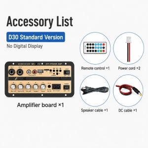 D50 D30 900W 12V/24V/220V Fiber Input Amplifier  Digital Bluetooth Stereo HiFi Bass Amplifier Board