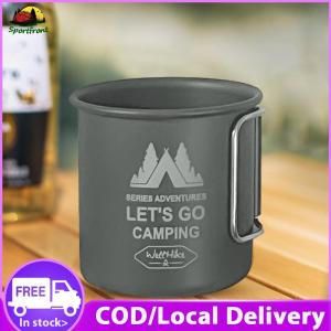 [Local Delivery] 300ML Picnic Utensils Aluminium Alloy Camping Water Cup Foldable Handle Travel Coffee Cup for Backpacking Hiking Travel