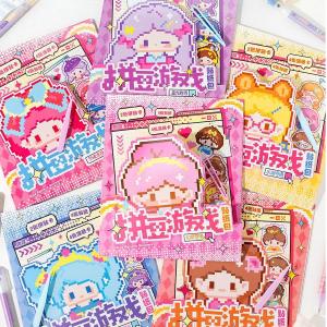 10 Pcs Cartoon Sticker Book Japanese Journal Planner DIY Decorative Scrapbooking Stickers Mini Bead Book Scrapbooking Stickers Pixel Collage Sticker Book