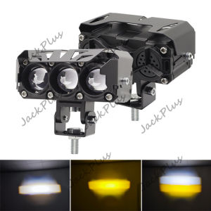 2Pcs Lampu Tembak LED Laser D2 D3 Lampu Tembak Laser Original Led Foglamp SQL OWL 3 Mata 2 Warna 45W / 2 Mata 2 Warna Lampu Tembak Laser Gun Putih Kuning 2 Warna Waterproof