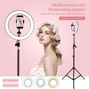 Sentexin 10LED Selfie Ring Light with Stand Mini Led Camera Light with Cell Phone Holder 3 Light Mode Led Circle Light for Vlog/Live Stream/Makeup