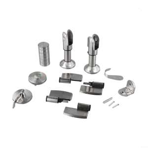 Stainless Steel Bathroom Partition Hardware Kits Restroom Support Hinges Door Lock Restroom Partition Fittings