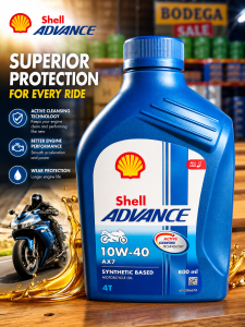 Shell Advance AX7 10W-40 Motorcycle Oil 800ML for Reliable Protection!