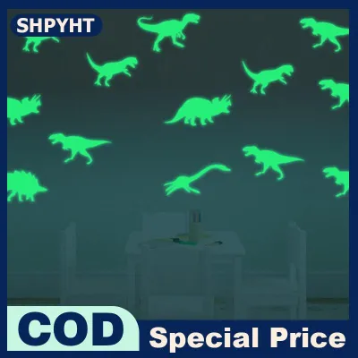 SHPYHT 9Pcs/set Glow in the Dark Luminous Dinosaurs Stickers Kids Room Wall Art Decoration