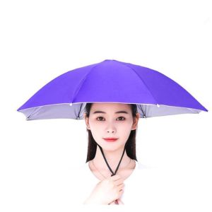 หมวกร่ม รมกันยูวี ใส่ง่าย กันฝนกันแดด ใช้ได้ทั้งผู้ใหญ่และเด็ก แบบพับ แข็งแรงทนทาน เส้นผ่าศูนย์กลาง 69cm