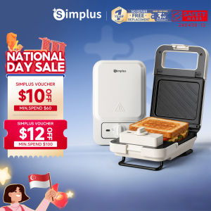 [New Launch] Simplus Sandwich & Waffle Maker  Interchangeable Deep Baking Plates  Timer Function  650W Dual-Sided Heating  SMZJ007
