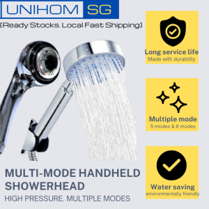 UnihomSG [ReadyStock] Handheld Bathroom Shower Head | High-Pressure Water-Saving 5 & 8 Mode