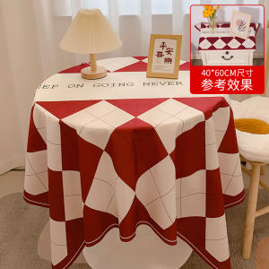 Northern Europe ins Style High-Grade Plaid Tablecloth Internet Celebrity Student Dormitory Desk Cloth Living Room Dining Table Cushion Coffee Table Fabric Craft