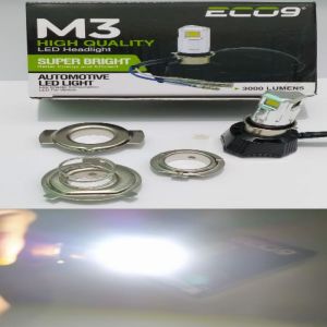 LAMPU UTAMA LED MOTOR 3 SISI DAN 6 SISI LUMINOS ECO9 MODEL RTD AC DC HI LOW SOKET H6 H4 H7 MOTOR SUPER TERANG