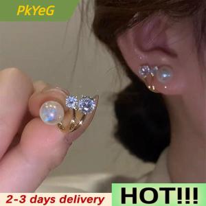PkYeG 1Pair Earrings For Women Needle Pearl Earrings Jewelry Women Dual Purpose Earrings Girls Birthday Christmas New Year Gift