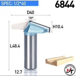 Mũi phay cnc gỗ 150 độ chữ V alu không bi Tideway cao cấp MSV-150-TW