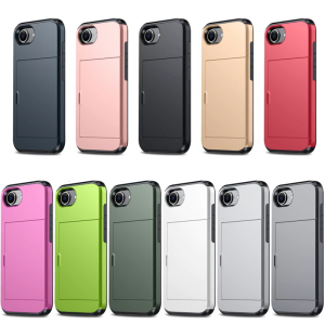 Double Layer Shock Absorption Phone Case Offering Concealed Storage and Slide Door Access Enhances Drop Protective