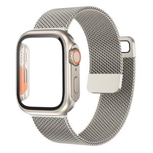 Glass+Case+Band For Apple Watch Strap 38mm 42mm 44mm 40mm 45mm 41mm Bracelet Correa iWatch series 9 8 7 se 4 5 6 8 3 2 1