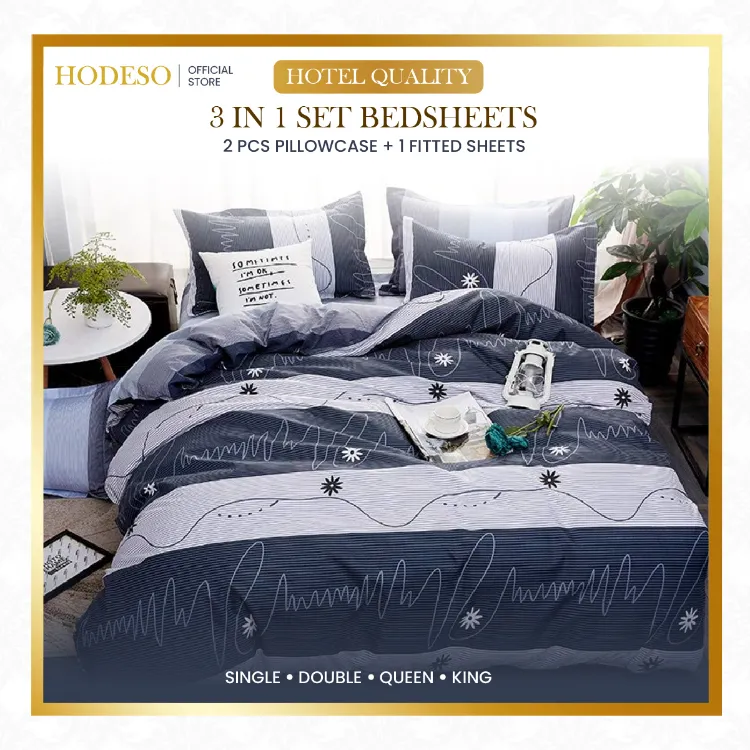 Hodeso 3in1 bed sheet cover corner garterized, bedsheet urban