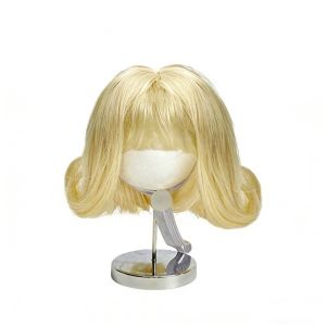 RIACHTAIS with Bangs Pet Bob Wig Comfortable To Wear Adjustable Fit Cat Fake Hair Cute Reusable Kitty Wavy Hair Halloween Celebration