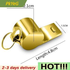 PkYeG Stainless Steel Rope Whistle Hanging Neck Outdoor Lifesaving Whistle