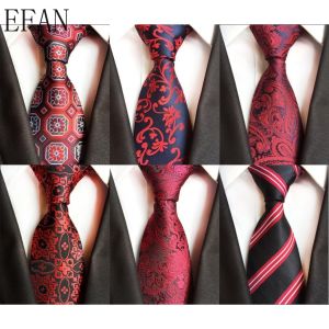 8cm Mens Classic Jacquard Woven Wedding Party Business Neckties Solid Striped Plaid Floral Dot Red Marron Color Neck Ties Neckwear for Man Formal Dress Gravata Corbatas