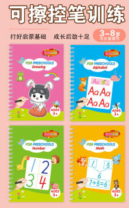 4 Books Rewritable Practice Book Children Learning Writing Book Education Erasable Alphabet Number Learning Drawing Book