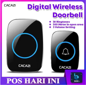 💯กริ่งประตูที่ขายดีที่สุด💯กริ่งประตูไร้สาย Cacazi ระยะการใช้งาน 300 เมตร เสียงเมโลดี้ที่สดใสหลากหลาย ริงโทน 38 เสียง กันน้ำและฝุ่น ดีไซน์สวยงาม Cacazi Wireless Doorbell Set🔔ใช้แบตเตอรี่🔔