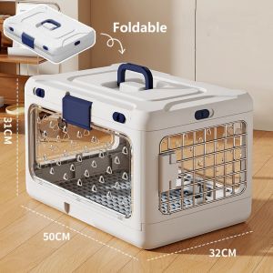 Lovinland Collapsible Cat Carrier Small Pet Carrier Box For Air and Travel Dog Kennel with Door Handle Outdoor Travel Luggage Bag Car Seat Carrier Box