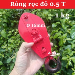 Ròng Rọc Móc Treo Thép Sơn Đỏ (0.5T) – Bánh Ròng Rọc Dẫn Hướng Dây Cáp Phụ Kiện Cơ Khí Gia Dụng