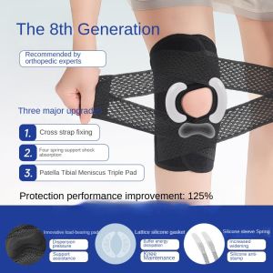 สนับเข่าป้องกันวงเดือนป้องกันหัวเข่ากีฬาตัวช่วยระบายอากาศฟุตบอลเสถียรภาพและบาสเก็ตบอลป้องกันการสายเดี่ยวผ้าลื่น