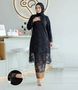 ( 8 warna - part 1 ) set kebaya tunik brukat resleting kebaya tunik kurung rok plisket terbaru