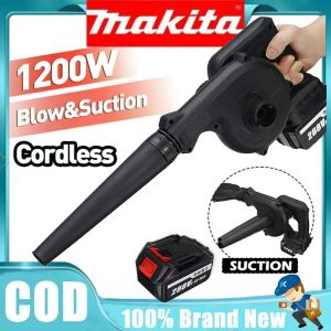 MAKITA Cordless Air Blower Vacuum Cleaner 1200W Cordless Blower 2 In 1Wireless Electric Leaf Blower Vacuum Portable Electric Blower 998VF Rechargeable Lithium Battery Vacuum Cleaner Cleaning Machine PC Home Auto Industry Pet Corner Cleaning Vacuum Cleaner