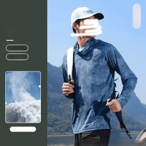 Mens summer fishing suit breathable full face covering ice silk quick-drying sun protection suit face covering fishing suit thin fishing suit men