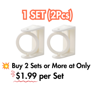 Rotatable No Drill Self Adhesive Curtain Rod Holder Bracket for Telescopic Tension Rod Shower Door Curtain 2pcs