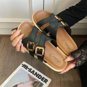 Kiyumi Korean Women Fashion Strap Sandals Slip On Shoes #059