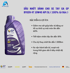Nhớt xe tay ga GP BYGEN SCOOTER 10W40 SL - 800ml