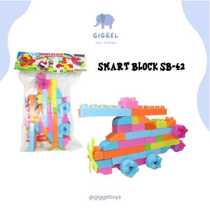 Giggel (BISA COD) Mainan Smart Block Balok Susun Kereta Mobil No.SB 40 / Mainan Kreatif Balok Susun isi 40PCS