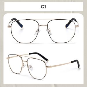 Berrybarton Kacamata Anti Radiasi Blueray Minus Photocromic Bluecromic Pria Wanita Frame Aviators Metal H5255