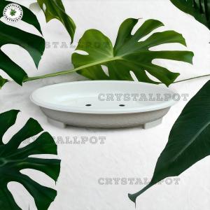 Pot Bunga Tanaman Bonsai Oval 40 Cm Putih Bahan Tebal - BONSAI OVAL 08 PUTIH