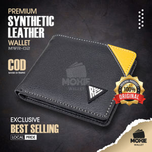 Dompet Lipat Pria Remaja Laki Laki Cowok Keren Simple Kekinian Synthetic Leather Wallet MWR02 Bahan Kulit Sintetis PU Premium