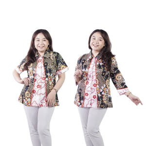 Atasan Batik Blouse Big Size Wanita Lengkap S-M-L-XL-2L-3L-4L-5L-6L-7L Model Blus Jumbo Panjang Seragam Batik / Atasan Batik Kekinian Kerja Kantor Seragam / Pakaian Batik Terkini Terbaru Bahan Katun Formal Super Big LD 140