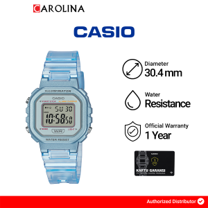 Jam Tangan Wanita  Casio General LA-20WHS-2A Digital Dial Blue Transparent Resin Band