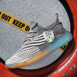 Summer new breathable fly-woven mesh shoes mens trend versatile sports and leisure shoes jelly bottom mesh shoes mens