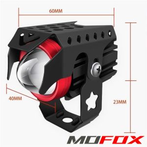 MOFOX K2 Laser Gun Mini Driving Light 4Modes DRL Auxiliary Light 40W Hi/Lo Beam Flashlight Red Fog Light