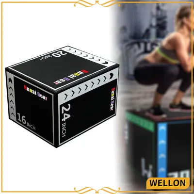WELLON Plyometric Jump Box Jumping Exercise Equipment 30x35x40cm High Density Portable Multifunctional Plyo Box for Conditioning Gym