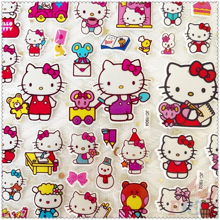 Sanrio：Hello Kitty Q1 DIY Rewards Sticker 1 Sheet 3D Puffy Bubble Stickers Waterpoof Toys PVC