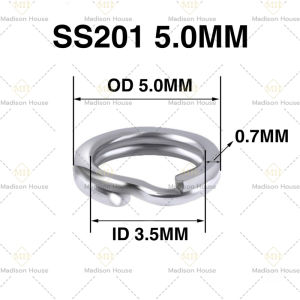 Split Ring Pipih Stainless Steel 201 (1000 pcs) Soft Frog Minnow Assisthook