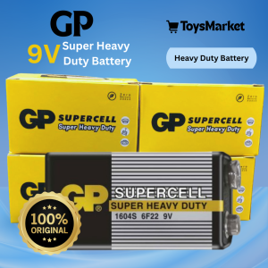 Bateri GP 9V Supercell Tahan Lama | GP 9V Battery Heavy Duty for Smoke Detector Smart Tag [1Pcs]