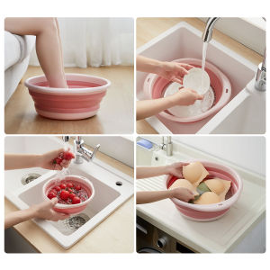 กะละมังพับได้ กะละมัง 4 ไซส์ S / M / L / Xl  ซิลิโคนอเนกประสงค์  ทนความร้อน กะละมังล้างผัก ซักผ้า ตั้งแคมป์ แบบพกพาสะดวก