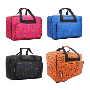 Sewing Machine Carrying Case With Accessory Compartment Nylon Fabric Padded Handles for Safe Transport and Travel Use