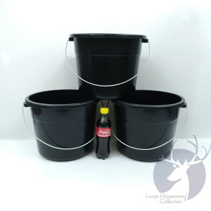 BLACK PAIL 2.5 GAL (10LITERS) / 4 GAL (15 LITERS) TIMBA WITH HANDLE DIRECT FACTORY SALE WATER BUCKET WITH STEEL HANDLE